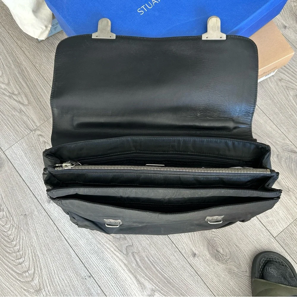 Prada Traditional Black Nylon/ Leather Foldable Briefcase